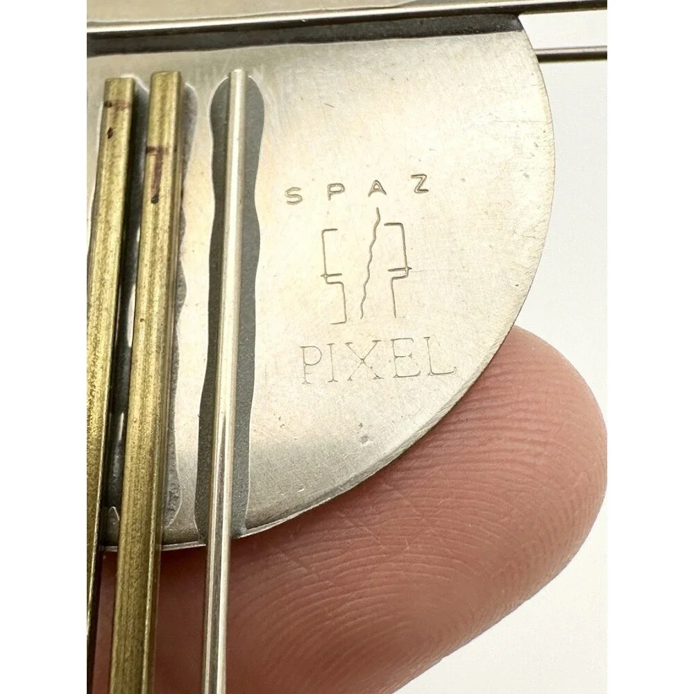 Rare 1980’s Spaz Pixel Tri-color Brooch Pin Mixed Metal